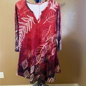 Womenʻs Blouse Simply Aster by Firminia Red Tunic Top Size Large